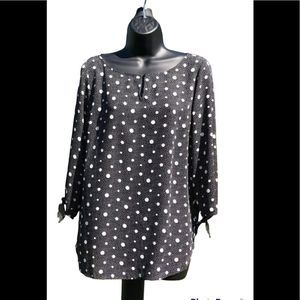 Talbots Black & White Blouse Petite L